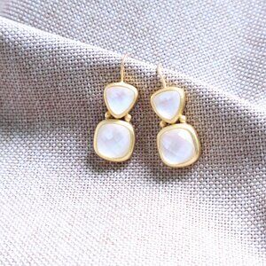 Aquitaine Gold Clear Crystal Earrings by Julie Vos